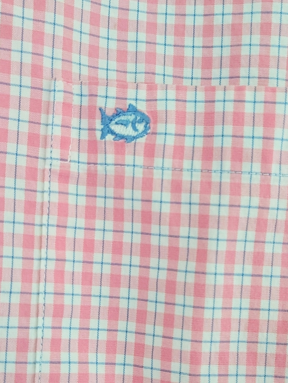 Southern Tide Men's Pink Grid Long Sleeve Button-Down Shirt with Logo. Size XXL - Picture 4 of 7